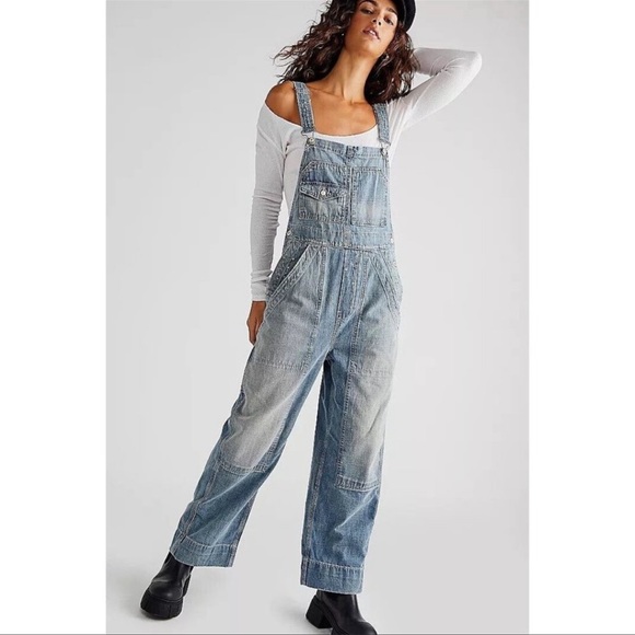 Free People Denim - Free people Murphy utility denim overalls. Size small. NWT. BLUE.